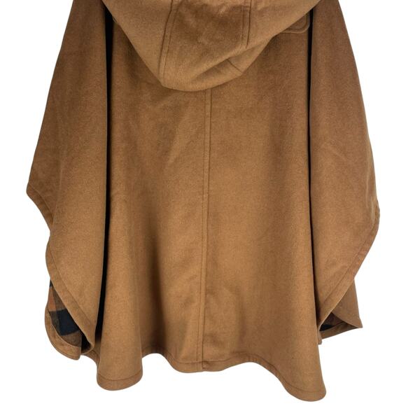 Coach Wool Blend Hooded Duffle Cape Coat Toggle Camel Brown Size M/L - Picture 11 of 14